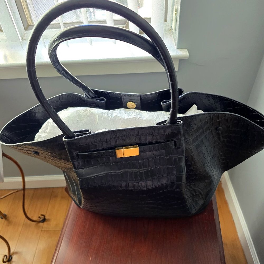 DeMellier The Midi New York-Black Croc Effect